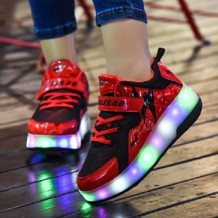 Drenge Led Light Sneakers Med Bløde Såler Letvægts Åndbare Og Skridsikre Fritidssko