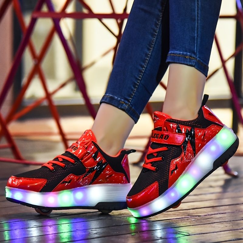 Drenge Led Light Sneakers Med Bløde Såler Letvægts Åndbare Og Skridsikre Fritidssko