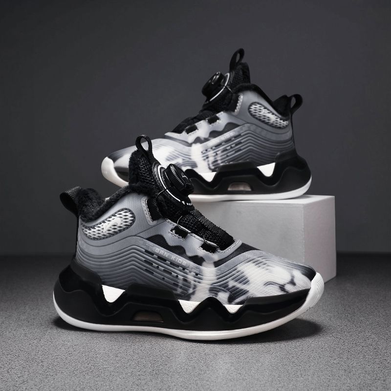 Grn Drenge Casual Platform Sneakers Med Roterende Spænde Letvægts Åndbare Komfortable Løbesko Til Vinter Udendørs