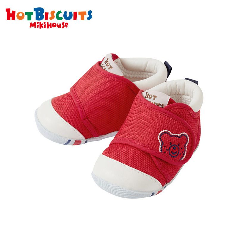Mikihouse Baby Sneakers Broderede Letvægts Bløde Såler Anti-slip Velcro Småbørnssko Første Vandresko Til Drenge Piger