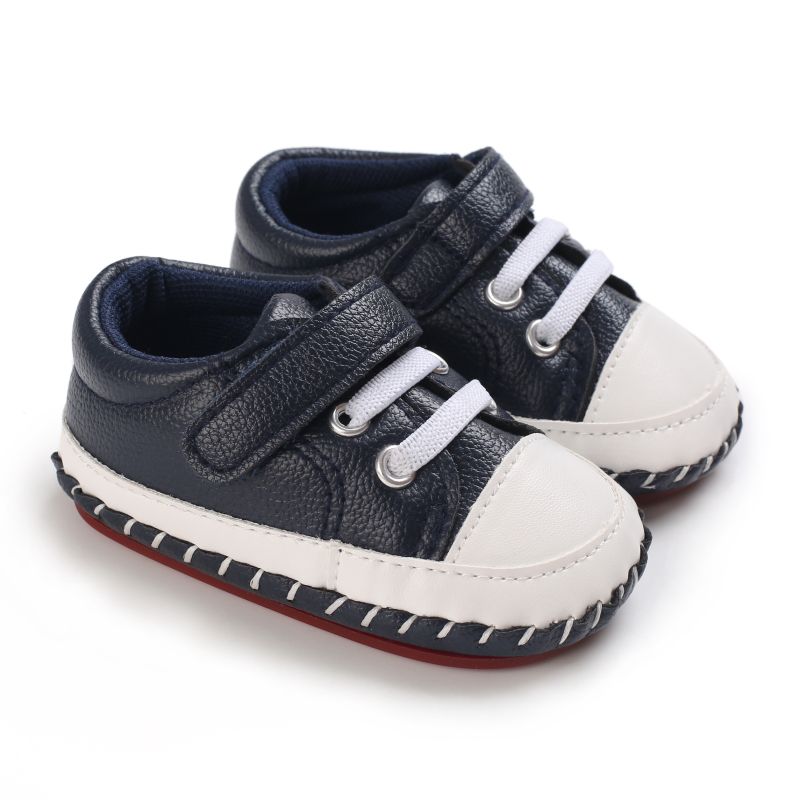 Småbørn Baby Drenge Læder Sneakers Blød Gummi Skridsikker Newborn First Walker Sko