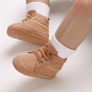 Sneakers Til Spædbørn Til Babyer Med Bløde Såler Skridsikker Høj Top First Walker-sko Til Småbørn
