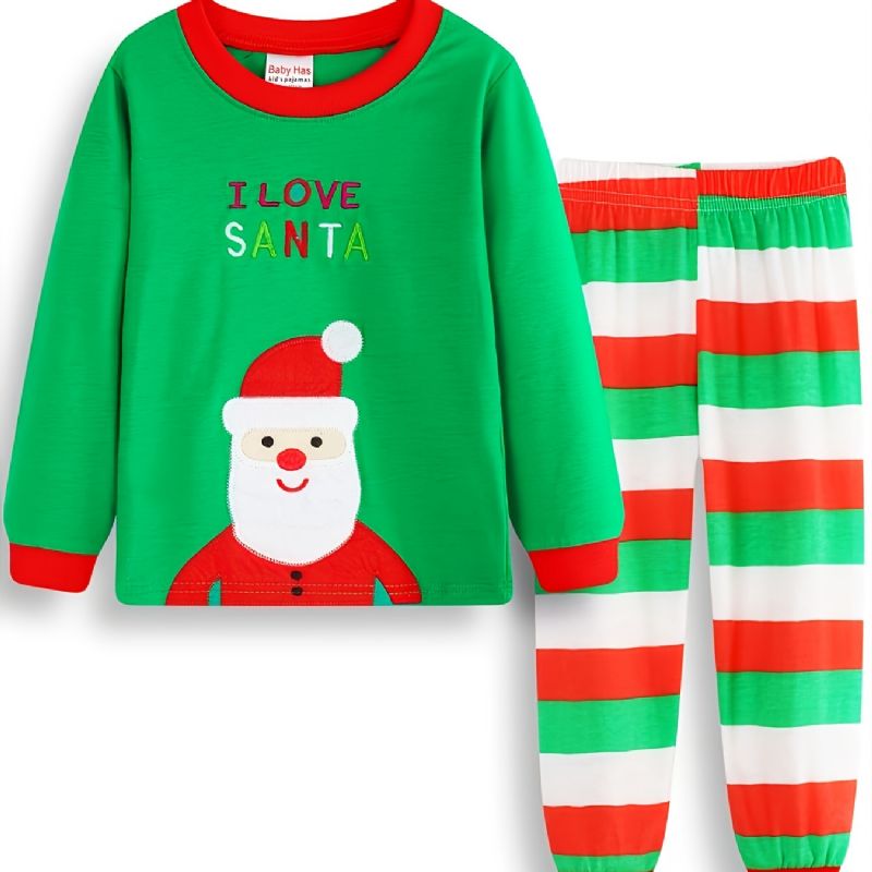 2 Stk Børn Christmas Bomuld Langærmet Pyjamassæt