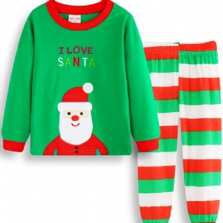 2 Stk Børn Christmas Bomuld Langærmet Pyjamassæt