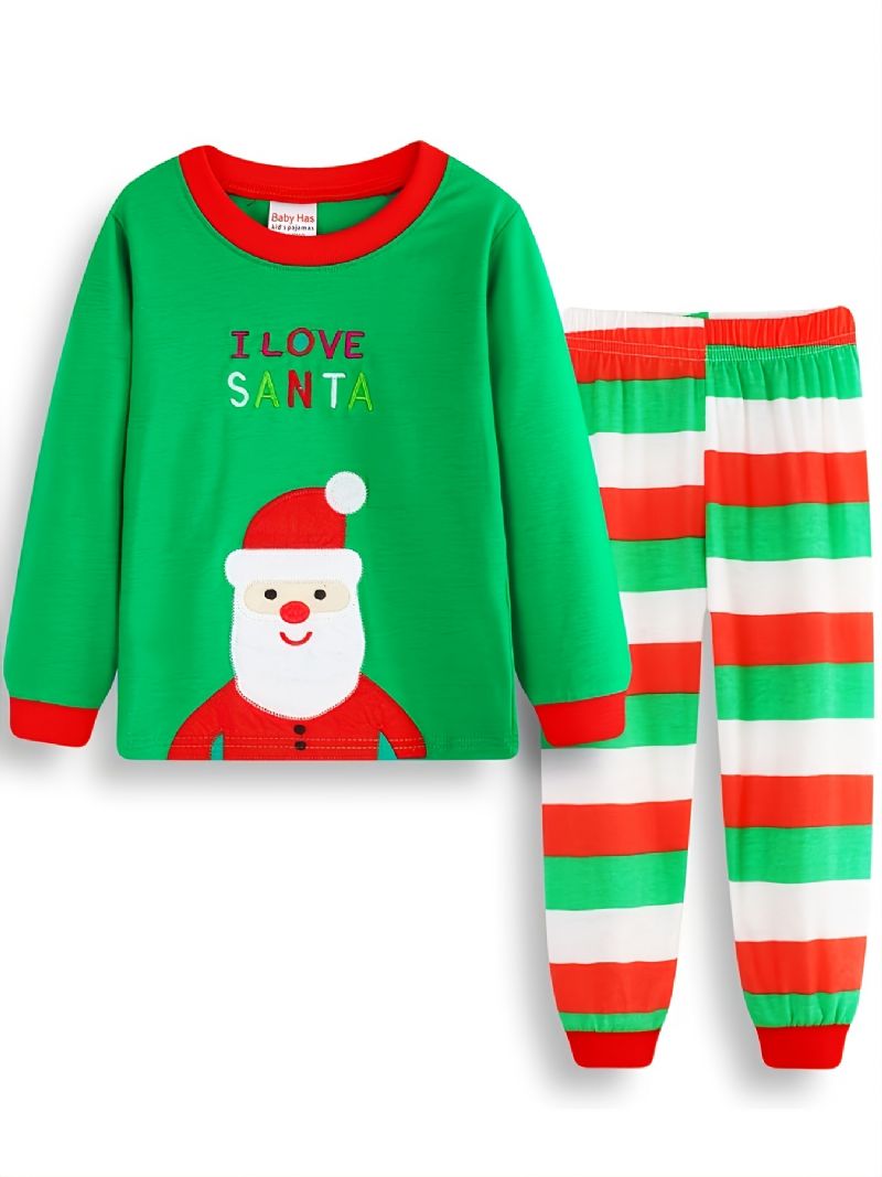 2 Stk Børn Christmas Bomuld Langærmet Pyjamassæt
