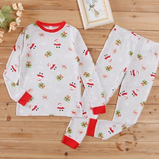 2 Stk Børn Christmas Printed Tight Fit Pyjamas