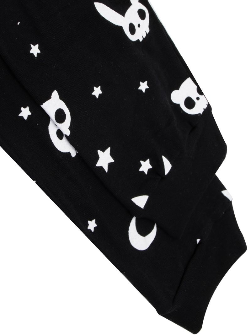 2 Stk Børn Pyjamas Glow-in-the-mørke Dinosaur Print Rund Hals Langærmet Top & Bukser Sæt Til Drenge Piger