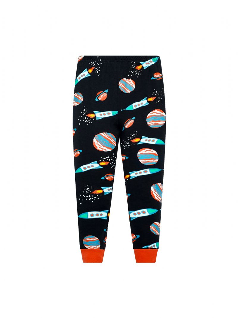 2 Stk Drenge Rocket Astronaut Star Universe Langærmet Pyjamas Bomuldsdragt