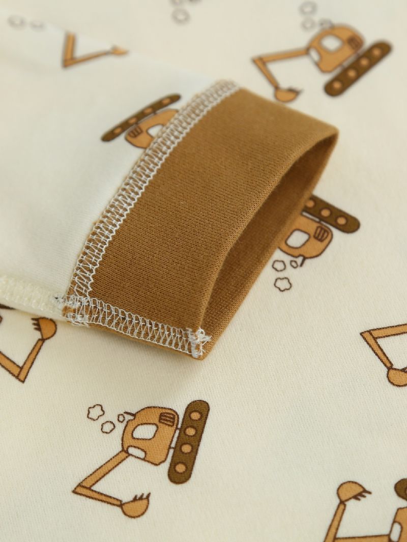 2 Stk Drenge Tegneserietrykt Langærmet Casual Homewear Pyjamas