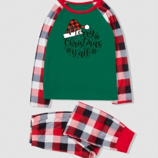 2023 Merry Christmas Plaid-stribet Pyjamas Loungewear Drenge
