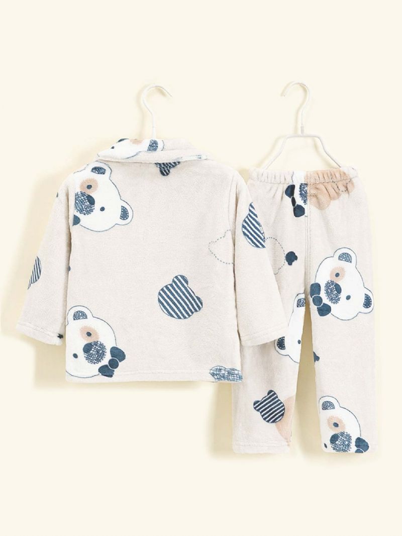 2stk Drenge Tyk Bamse Flanell Pyjamas