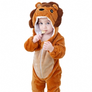 Baby Hooded Romper Thermal Animal Costume Jumpsuit Novelty Pyjamas