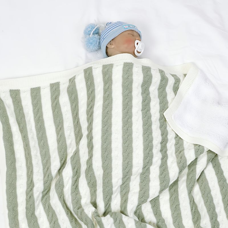Baby Strikket Tæppe Til Nyfødt Dreng Pige Klapvogn Sovepose Brugt I Efteråret Vinter Varmt Svøb