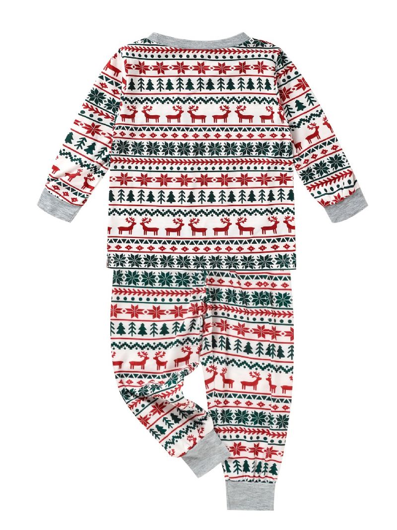 Babyjulepyjamas Familieoutfit Julelg Juletræstryk Med Rund Hals Top Og Buksersæt Drenge Piger Børn Tøj
