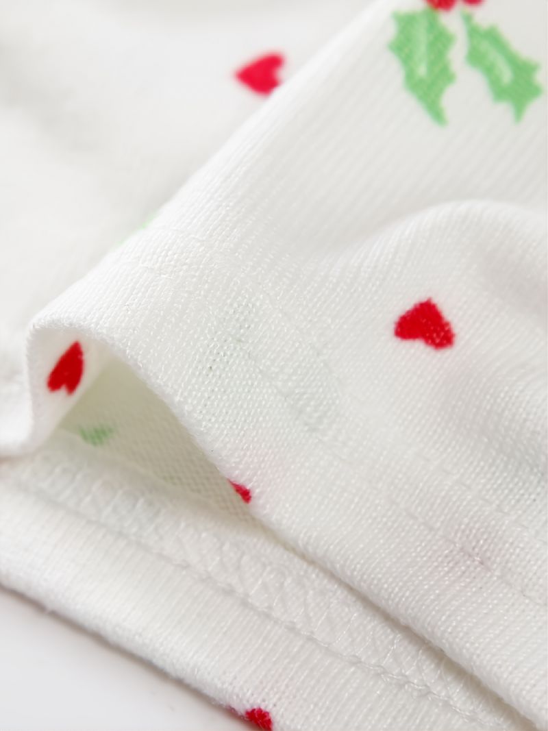 Børnejulepyjamas Sødt Print Med Rund Hals Og Langærmet Top Og Bukser Sæt Til Drenge Piger