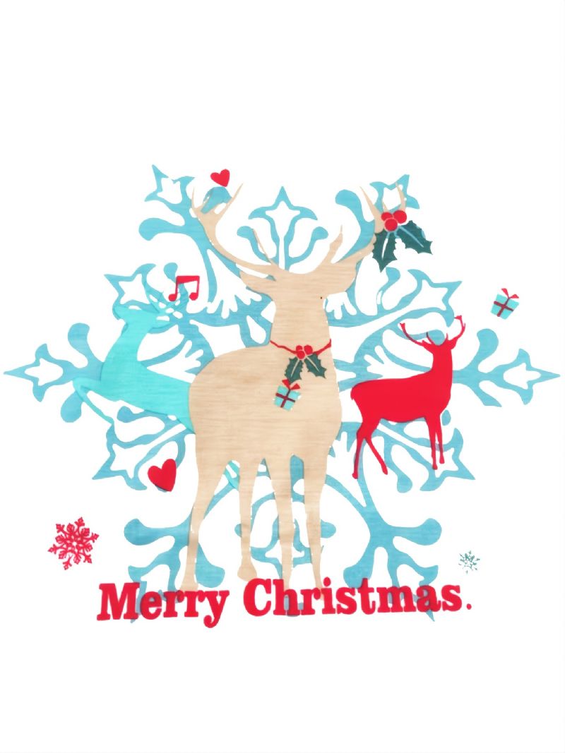 Drenge Piger Snowflake Elk Merry Christmas Crewneck Family Pyjamas