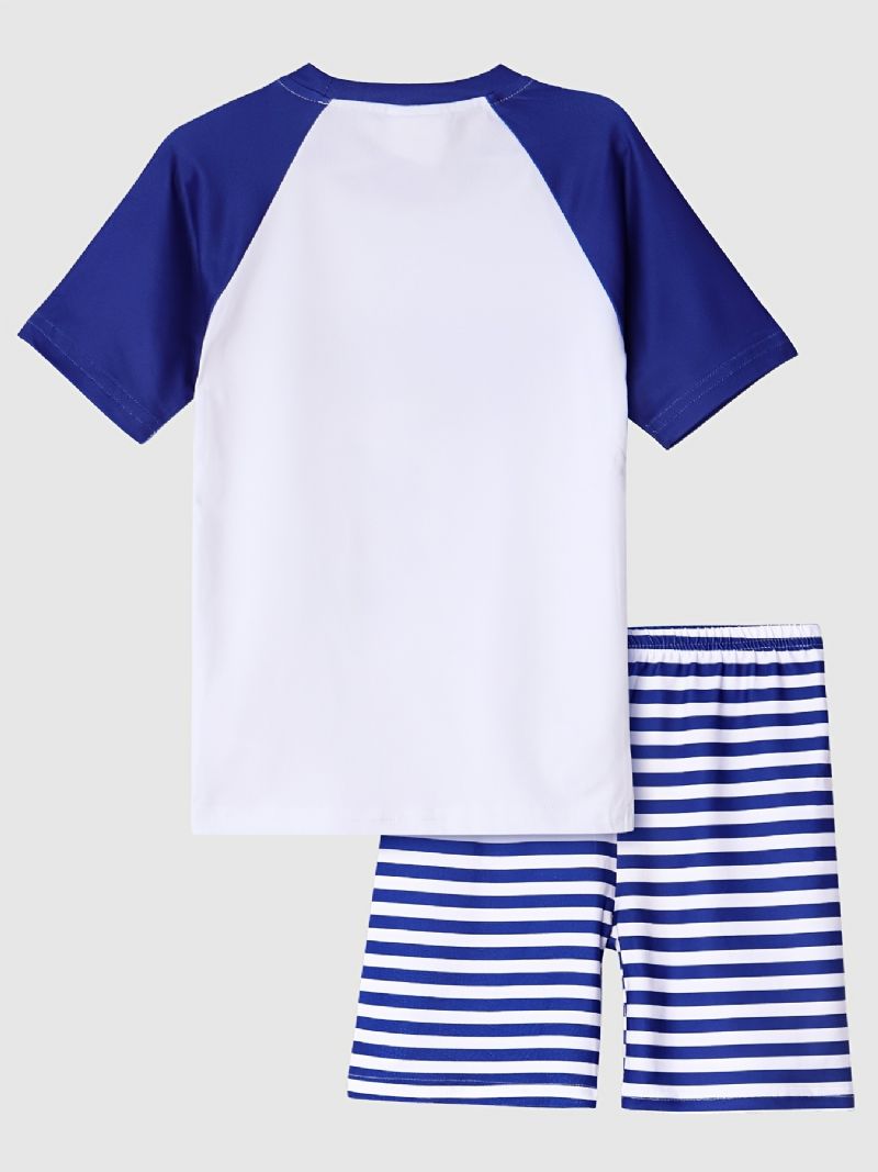 Drenge Pyjamas Familieoutfit Astronaut Print Rundhalset Kortærmet Tee & Shorts Sæt Børnetøj