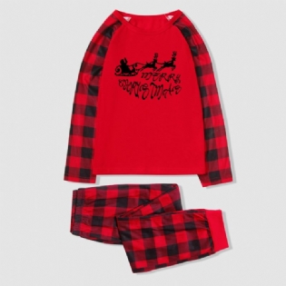 Piger Drenge Børn Elg Print Jul Plaid Familie Pyjamas Sæt Jul Sæt