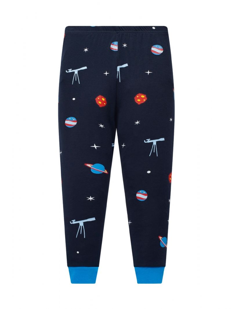 Popshion 2 Stk Drenge Starry Sky Cosmic Planet Langærmet Pyjamas Bomuldsdragt