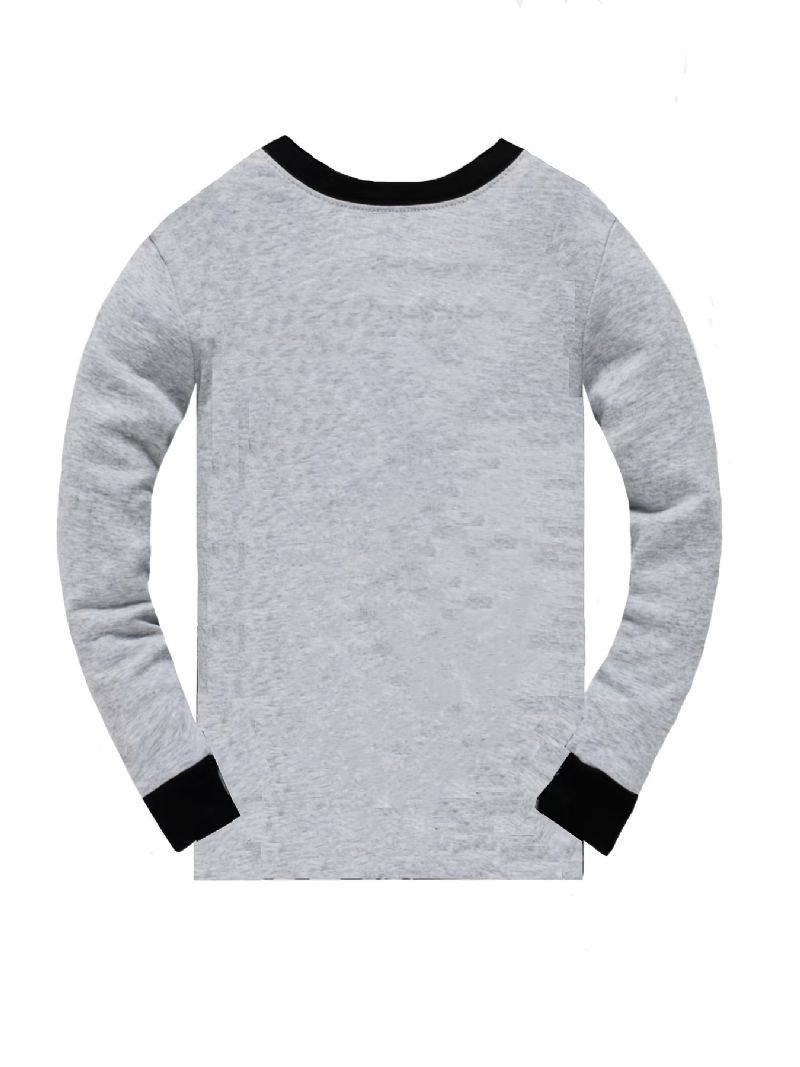 Popshion 2stk Drenge Train Cartoon Langærmet Pyjamas Bomuld Homewear Suit