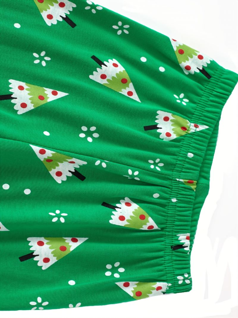 Popshion Børn Julepyjamas Bomuld Langærmet Snowman Christmas Pjs Set Xmas Holiday Tøj