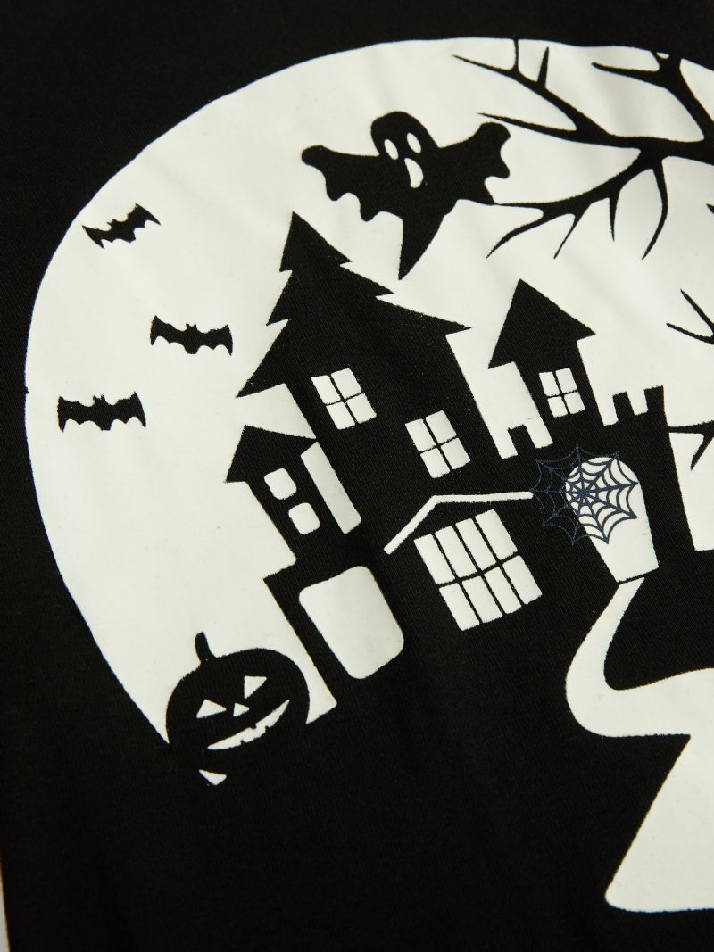 Popshion Drenge Spider Pumpkin Bat Ghost Witch Langærmet Pyjamassæt