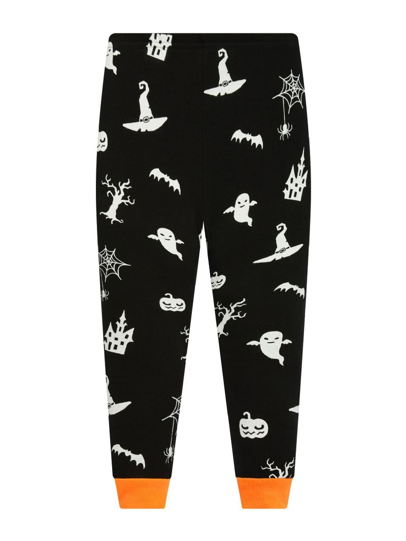 Popshion Drenge Spider Pumpkin Bat Ghost Witch Langærmet Pyjamassæt