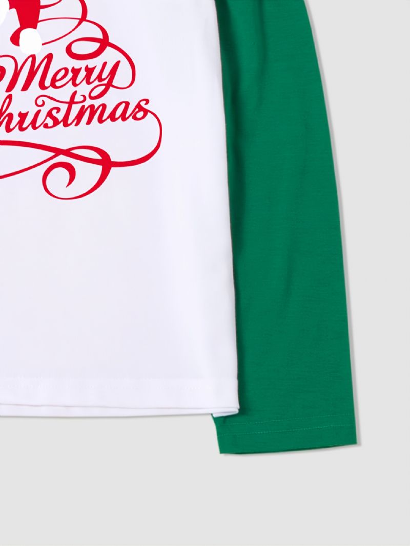 Pyjamas Til Børn Julemanden Print Casual Crew Neck Langærmede Toppe