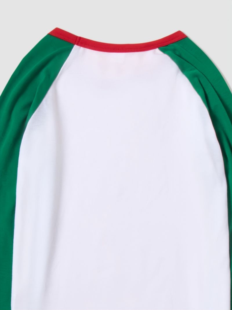Pyjamas Til Børn Julemanden Print Casual Crew Neck Langærmede Toppe