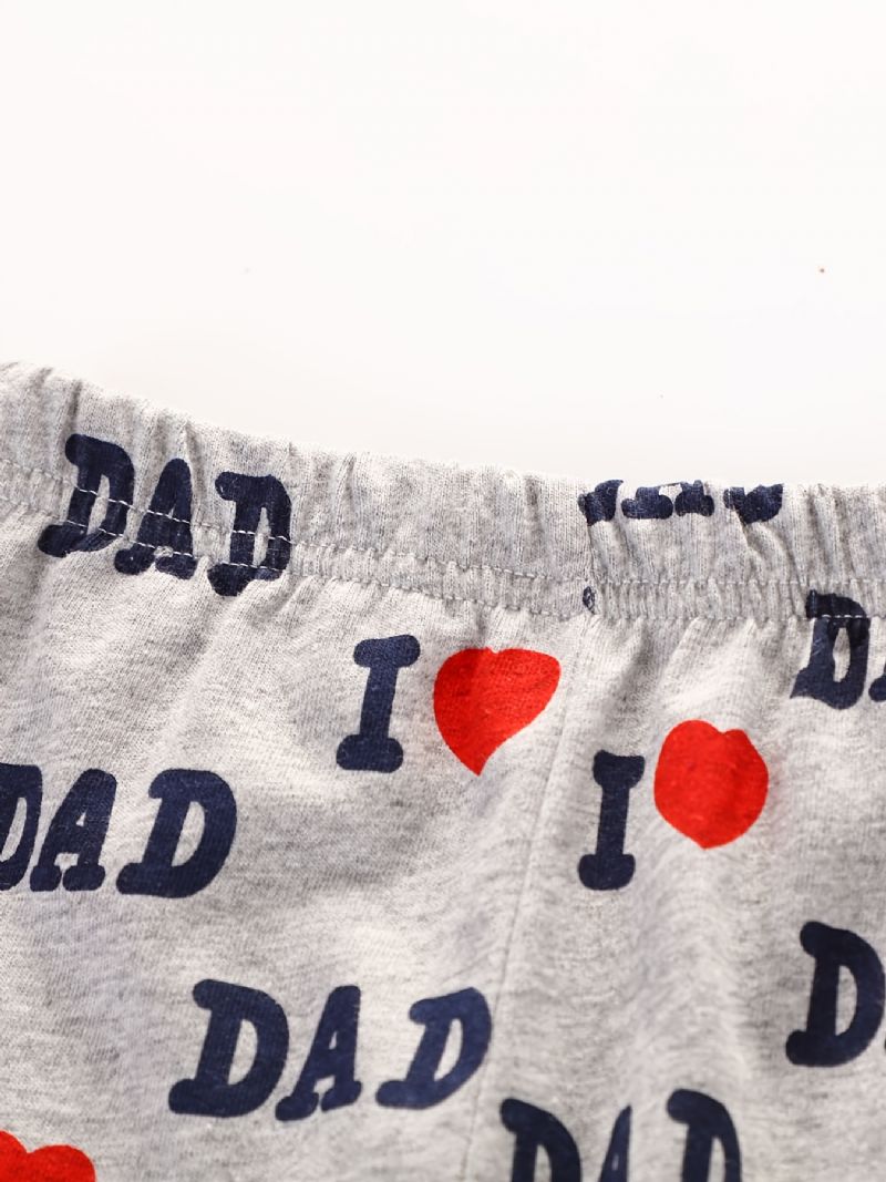 Pyjamassæt Til Småbørn Drenge Med Slogan Jeg Elsker Far Jeg Mor
