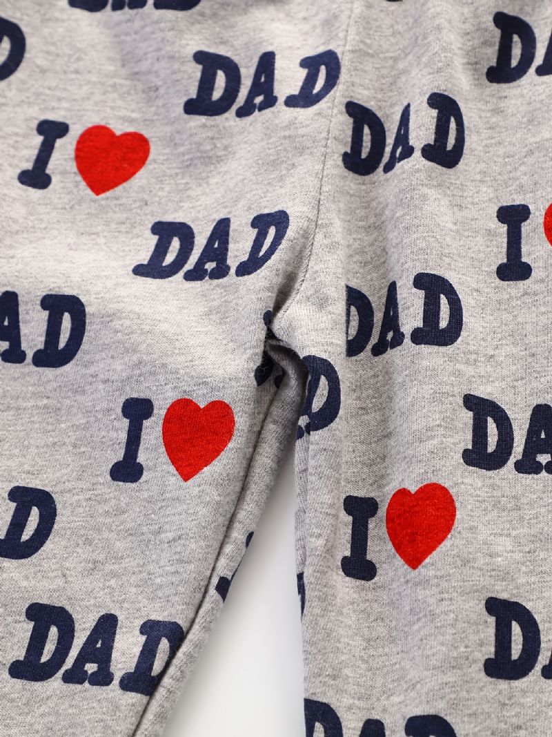 Pyjamassæt Til Småbørn Drenge Med Slogan Jeg Elsker Far Jeg Mor