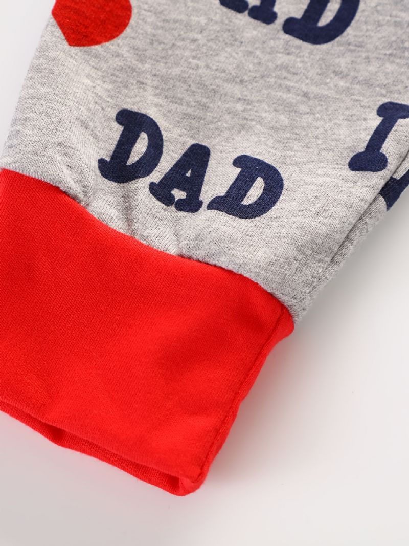 Pyjamassæt Til Småbørn Drenge Med Slogan Jeg Elsker Far Jeg Mor