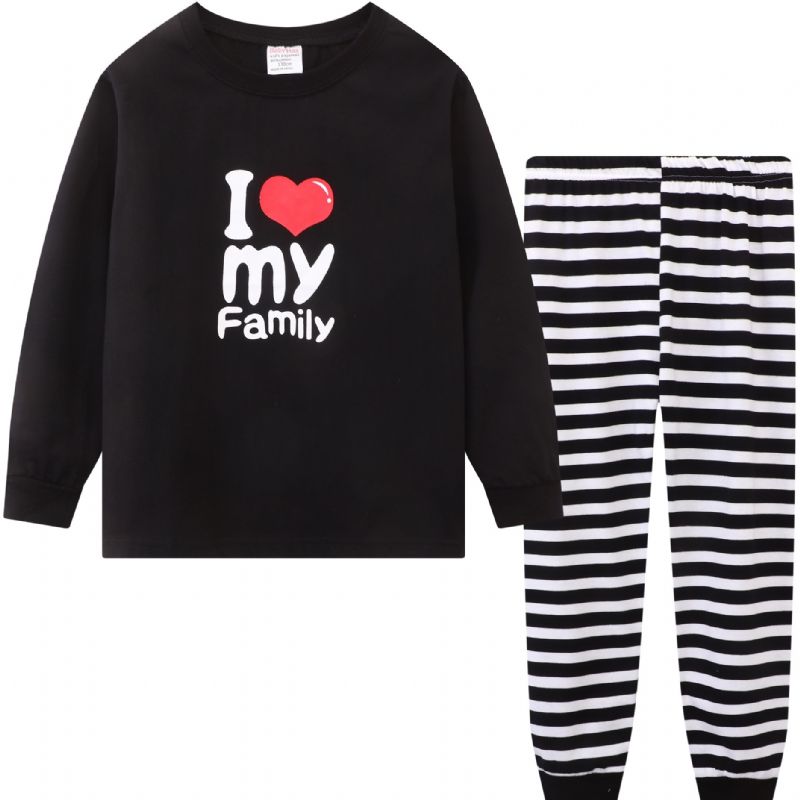 Småbørn Børn Drenge Pyjamassæt I Love My Family Langærmet Top & Buksersæt