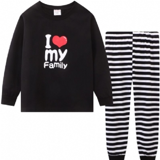 Småbørn Børn Drenge Pyjamassæt I Love My Family Langærmet Top & Buksersæt