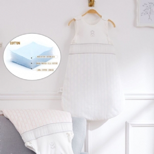 Toddler Børn Sovepose Lodret Stribet Four Seasons One Piece Pure Bomuld Tank Top Chunky Drenge 1 År Baby Tynd Bomulds Med Lynlås
