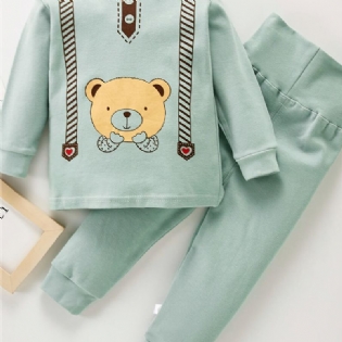 Toddler Drenge Bomuld Animal Solid Pyjamas Sæt & Bukser