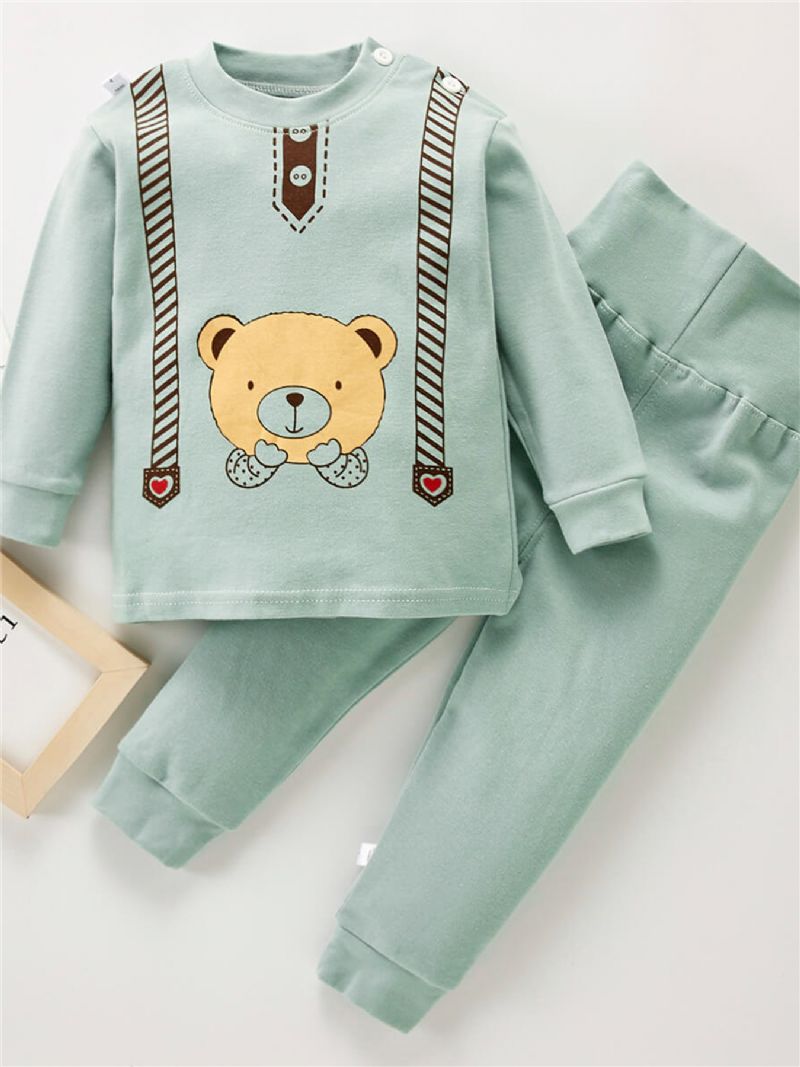 Toddler Drenge Bomuld Animal Solid Pyjamas Sæt & Bukser