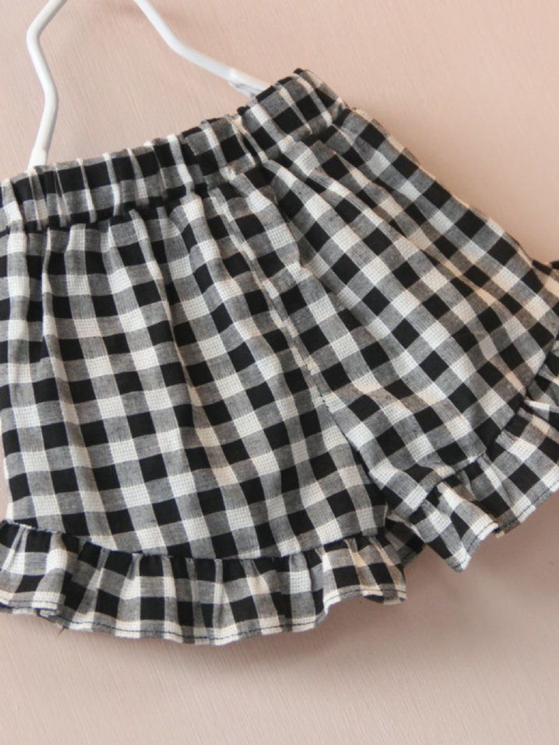 Afslappede Plaidshorts Til Piger