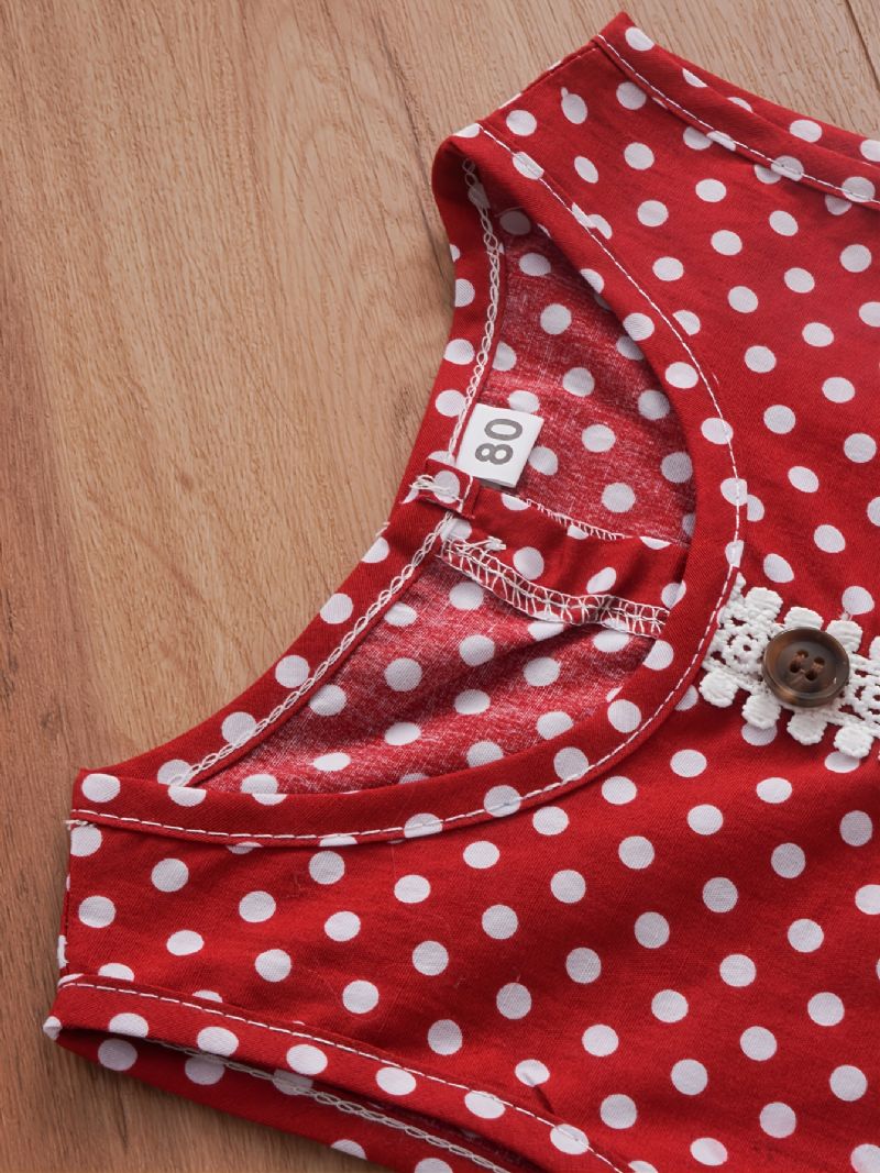 Toddler Baby Piger Dot Leopard Printet Ærmeløs Top & Shorts