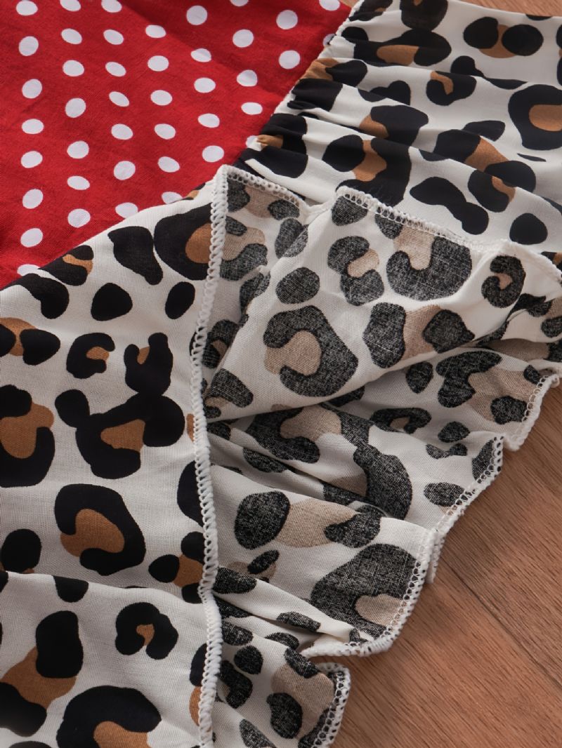 Toddler Baby Piger Dot Leopard Printet Ærmeløs Top & Shorts