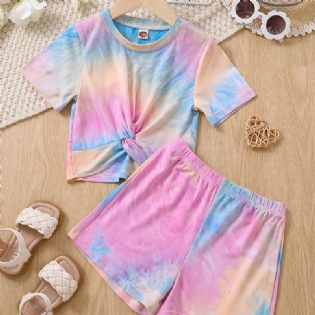 Toddler Baby Piger Tie Dye Trykt Top + Shorts