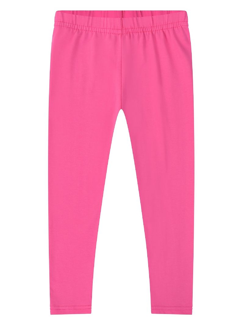2 Stk Piger Stretch Bløde Leggings Ensfarvede Bukser Børnetøj