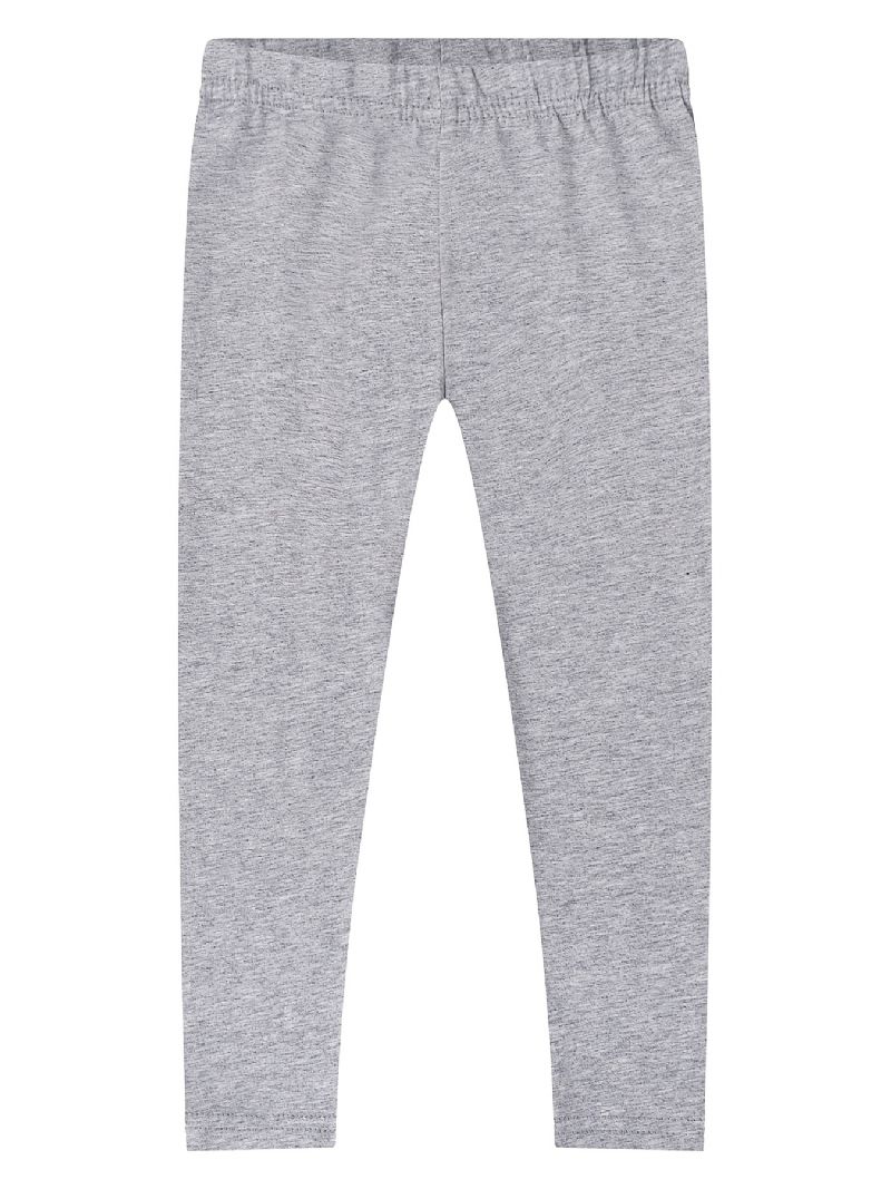 2 Stk Piger Stretch Bløde Leggings Ensfarvede Bukser Børnetøj
