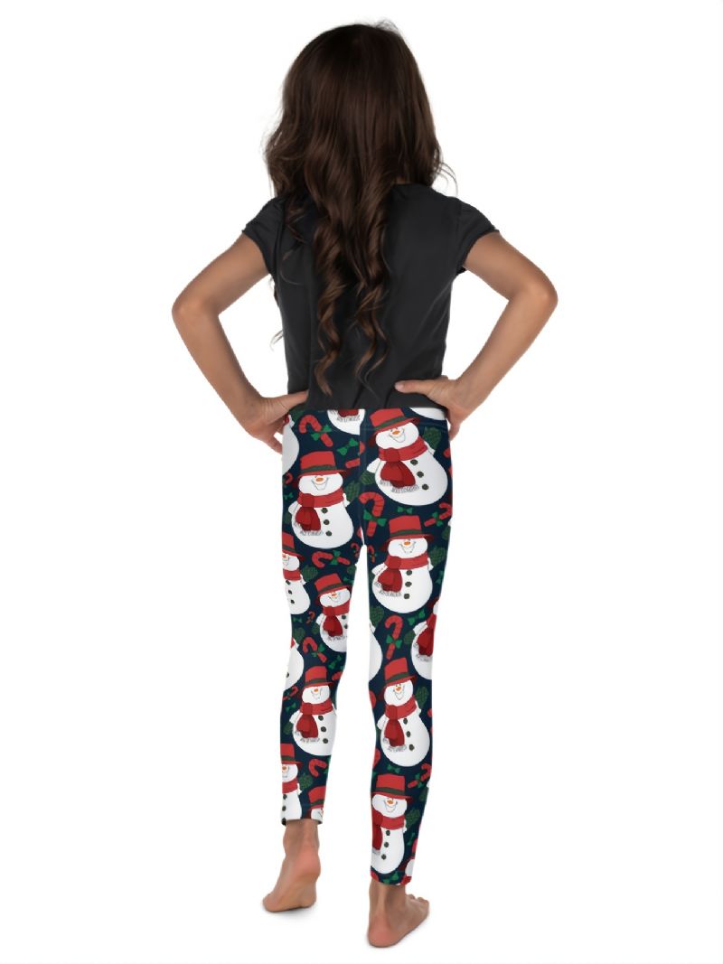 Autumn Winter Piger Christmas Series Snowman Printed Leggings