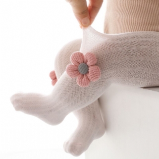 Baby Piger Søde Blomst Åndbare Leggings Sokker Efterår Vinter