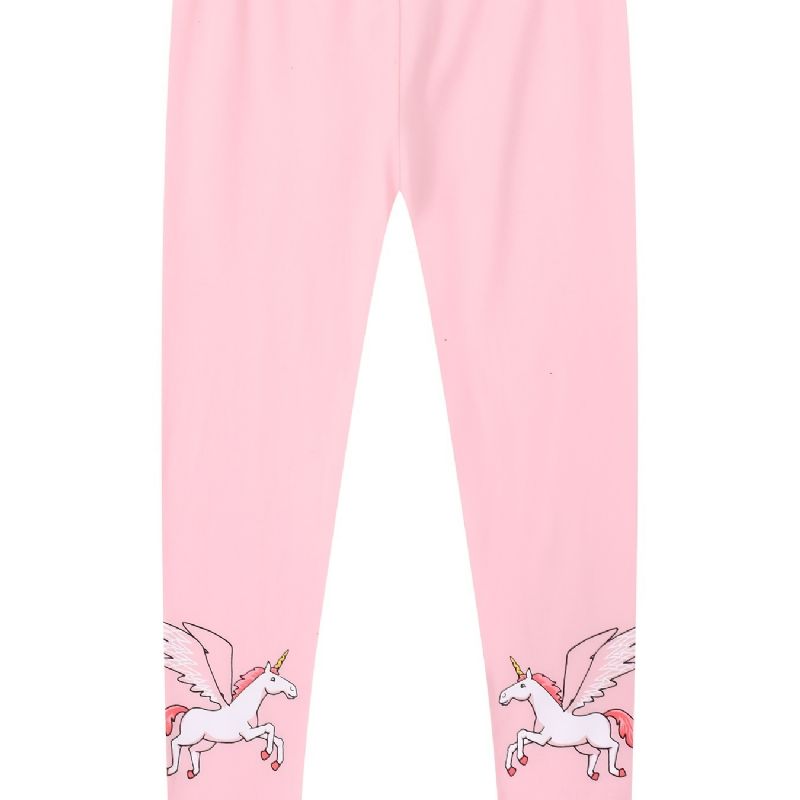 Babypiger Stretch Bløde Leggings Unicorn Print Bukser Børnetøj