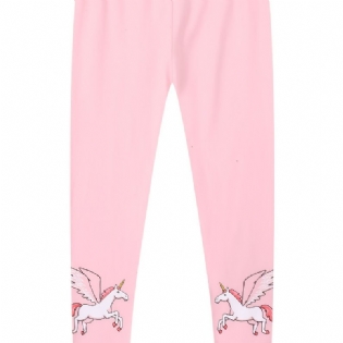 Babypiger Stretch Bløde Leggings Unicorn Print Bukser Børnetøj