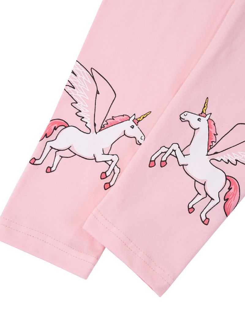 Babypiger Stretch Bløde Leggings Unicorn Print Bukser Børnetøj