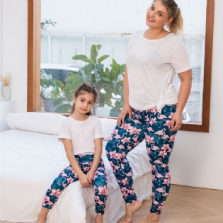 Efterår Vinter Piger Modeblomster Pink Flamingo Printede High Elasticity Leggings