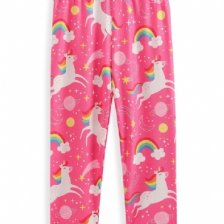 High Stretch Piger Tegneserie Unicorn Leggings